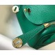 Hermes Lindy Mini Bag In Malachite Clemence Leather GHW