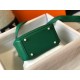 Hermes Lindy Mini Bag In Malachite Clemence Leather GHW