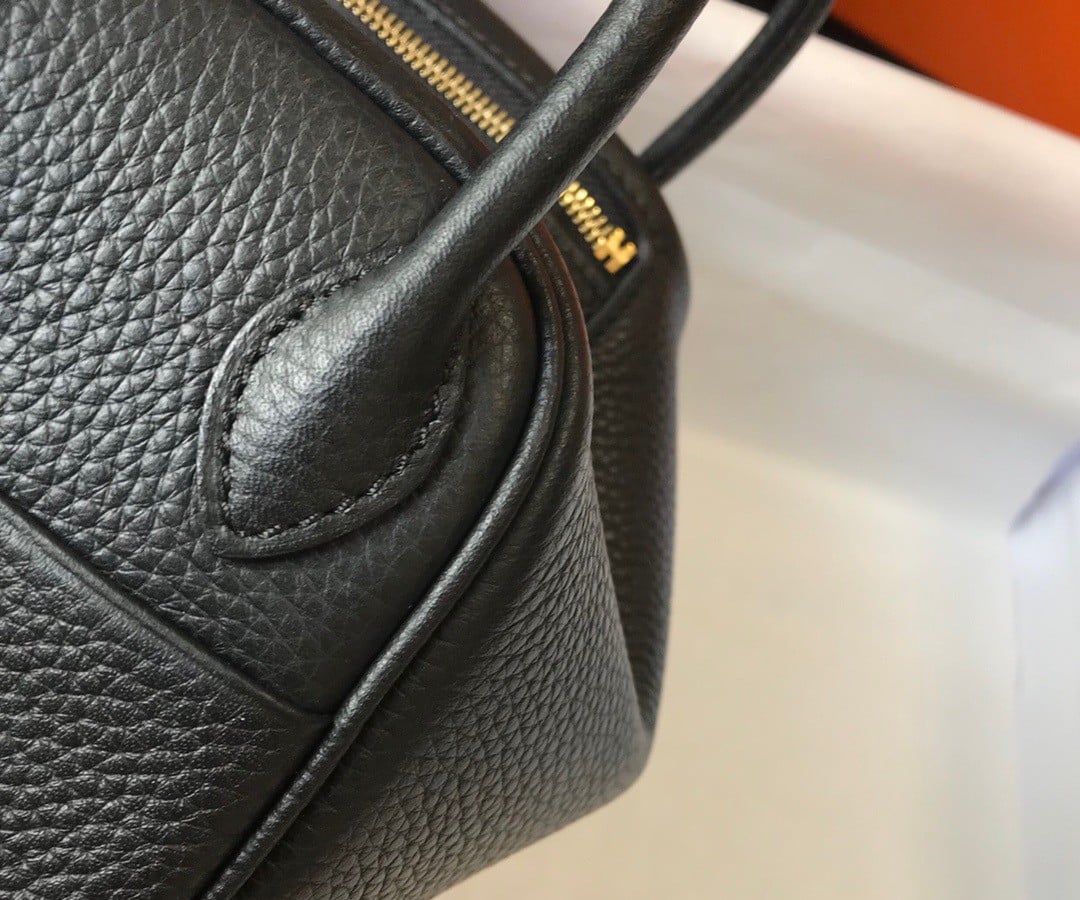 Hermes Lindy Mini Bag In Black Clemence Leather GHW