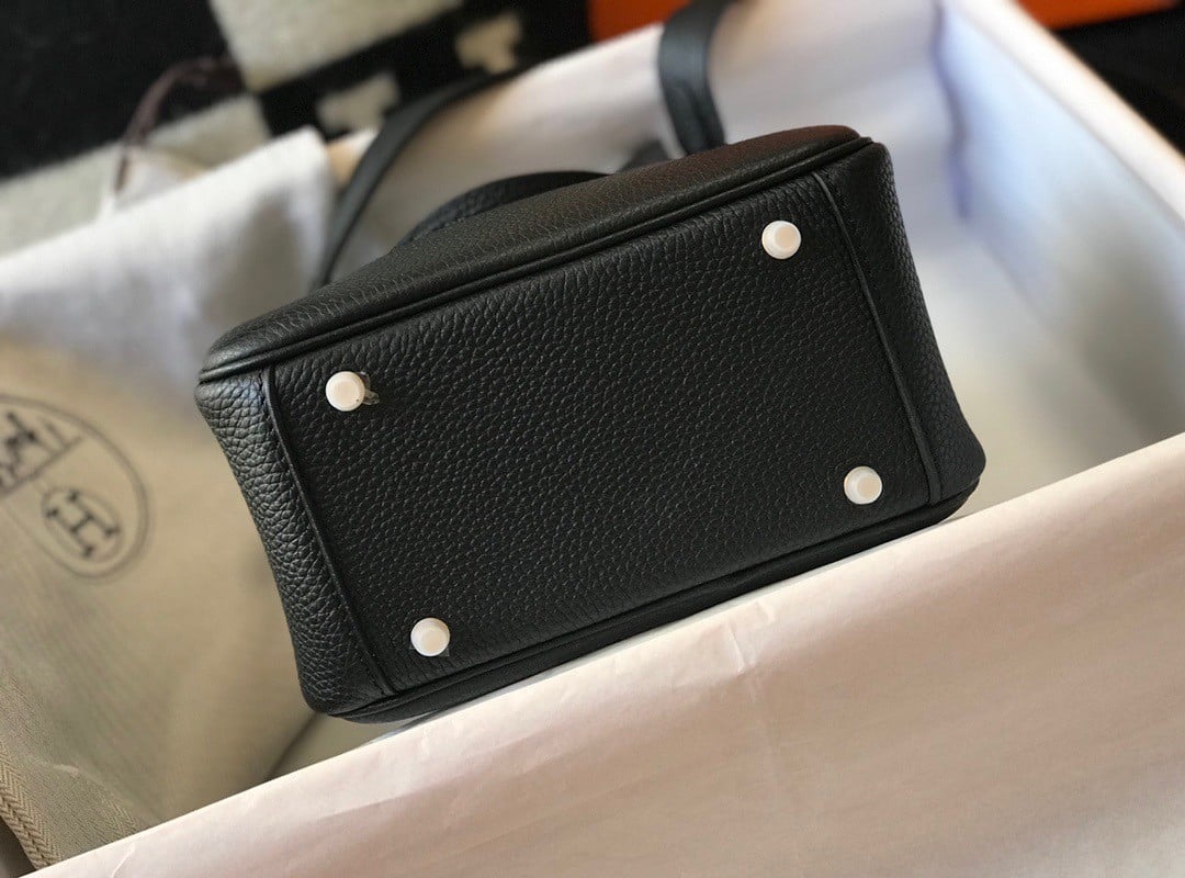 Hermes Lindy Mini Bag In Black Clemence Leather GHW