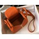 Hermes Lindy Mini Bag In Orange Clemence Leather GHW