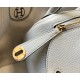 Hermes Lindy Mini Bag In Pearl Grey Clemence Leather GHW