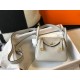 Hermes Lindy Mini Bag In Pearl Grey Clemence Leather GHW