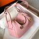 Hermes Lindy Mini Bag In Pink Clemence Leather GHW