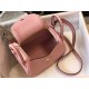 Hermes Lindy Mini Bag In Pink Clemence Leather GHW