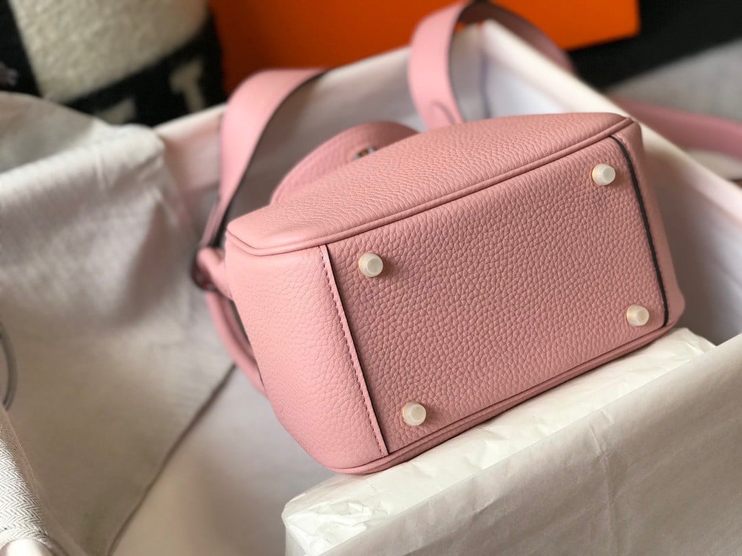 Hermes Lindy Mini Bag In Pink Clemence Leather GHW