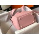 Hermes Lindy Mini Bag In Pink Clemence Leather GHW