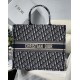 Dior Large Book Tote Bag In Blue Dior Oblique Embroidery