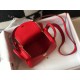 Hermes Lindy Mini Bag In Red Clemence Leather GHW