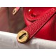 Hermes Lindy Mini Bag In Red Clemence Leather GHW