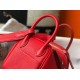 Hermes Lindy Mini Bag In Red Clemence Leather GHW