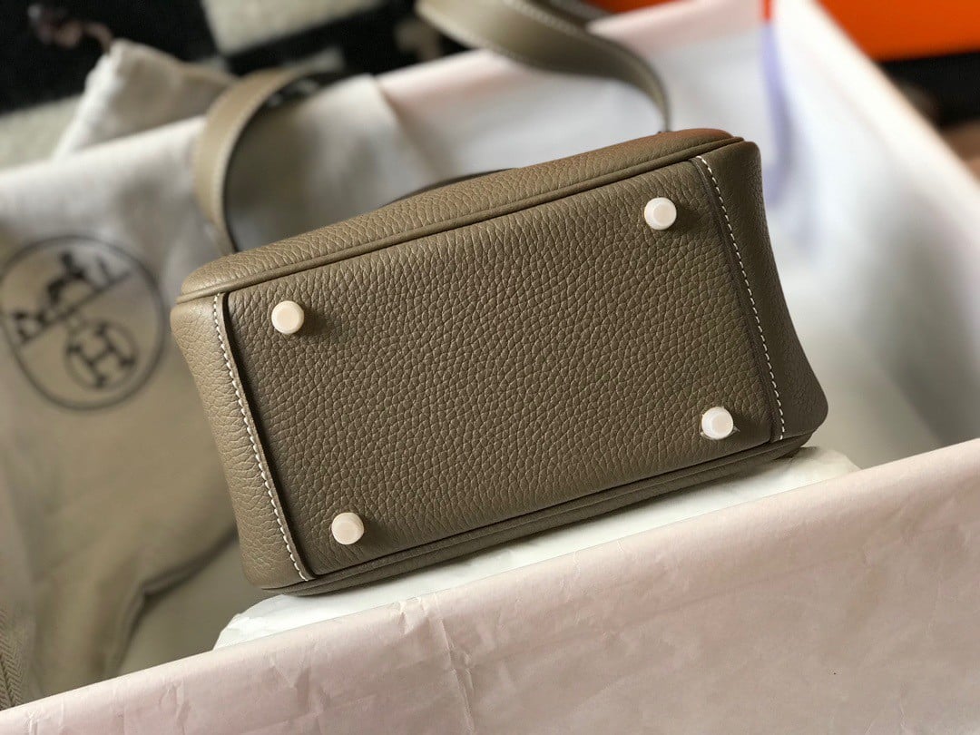 Hermes Lindy Mini Bag In Taupe Clemence Leather GHW