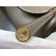 Hermes Lindy Mini Bag In Gris Tourterelle Clemence Leather GHW