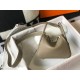 Hermes Lindy Mini Bag In Gris Tourterelle Clemence Leather GHW