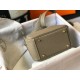 Hermes Lindy Mini Bag In Gris Tourterelle Clemence Leather GHW