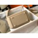 Hermes Lindy Mini Bag In Trench Clemence Leather GHW