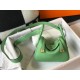 Hermes Lindy Mini Bag In Vert Criquet Clemence Leather GHW