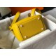 Hermes Lindy Mini Bag In Yellow Clemence Leather GHW