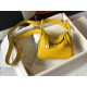 Hermes Lindy Mini Bag In Yellow Clemence Leather GHW