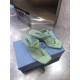 Prada Heeled Thong Sandals In Aqua Brushed Leather