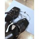 Prada Heeled Thong Sandals In Black Brushed Leather