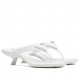 Prada Heeled Thong Sandals In White Brushed Leather