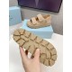 Prada Padded Sandals In Beige Nappa Leather