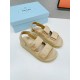 Prada Padded Sandals In Beige Nappa Leather