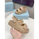 Prada Padded Sandals In Beige Nappa Leather