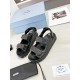 Prada Padded Sandals In Black Nappa Leather