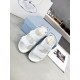 Prada Padded Sandals In White Nappa Leather