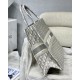 Dior Large Book Tote Bag In Grey Dior Oblique Embroidery