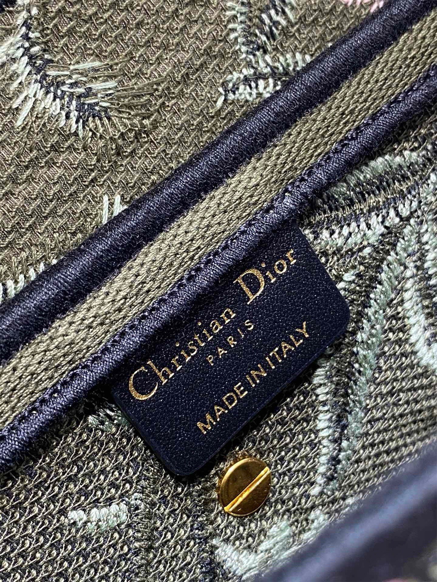 Dior Saddle Bag In Green Multicolor Dior Petites Fleurs Embroidery