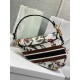 Dior Saddle Bag In White Multicolor Dior Petites Fleurs Embroidery