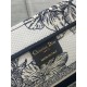 Dior Medium Book Tote Bag In White Toile de Jouy Voyage Embroidery