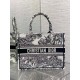 Dior Medium Book Tote Bag In White Toile de Jouy Voyage Embroidery