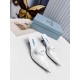 Prada Sabots Mules In White Brushed Leather