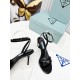 Prada Heel Sandals 85mm In Black Brushed Leather