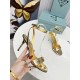 Prada Heel Sandals 85mm In Gold Metallic Leather