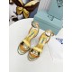 Prada Heel Sandals 85mm In Gold Metallic Leather