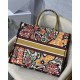 Dior Large Book Tote Bag In Yellow Multicolor Dior Paisley Embroidery