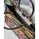 Dior Large Book Tote Bag In Yellow Multicolor Dior Paisley Embroidery