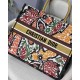 Dior Large Book Tote Bag In Yellow Multicolor Dior Paisley Embroidery