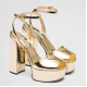 Prada Platform Sandals 135mm In Gold Metallic Leather