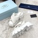 Prada Monolith Padded Sandals In White Nappa Leather