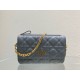 Dior Caro Pouch In Cloud Blue Cannage Calfskin