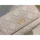 Dior Caro Pouch In White Cannage Calfskin