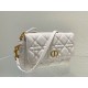 Dior Caro Pouch In White Cannage Calfskin