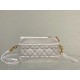 Dior Caro Pouch In White Cannage Calfskin