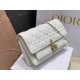 Dior Lady Dior Chain Pouch In White Cannage Lambskin